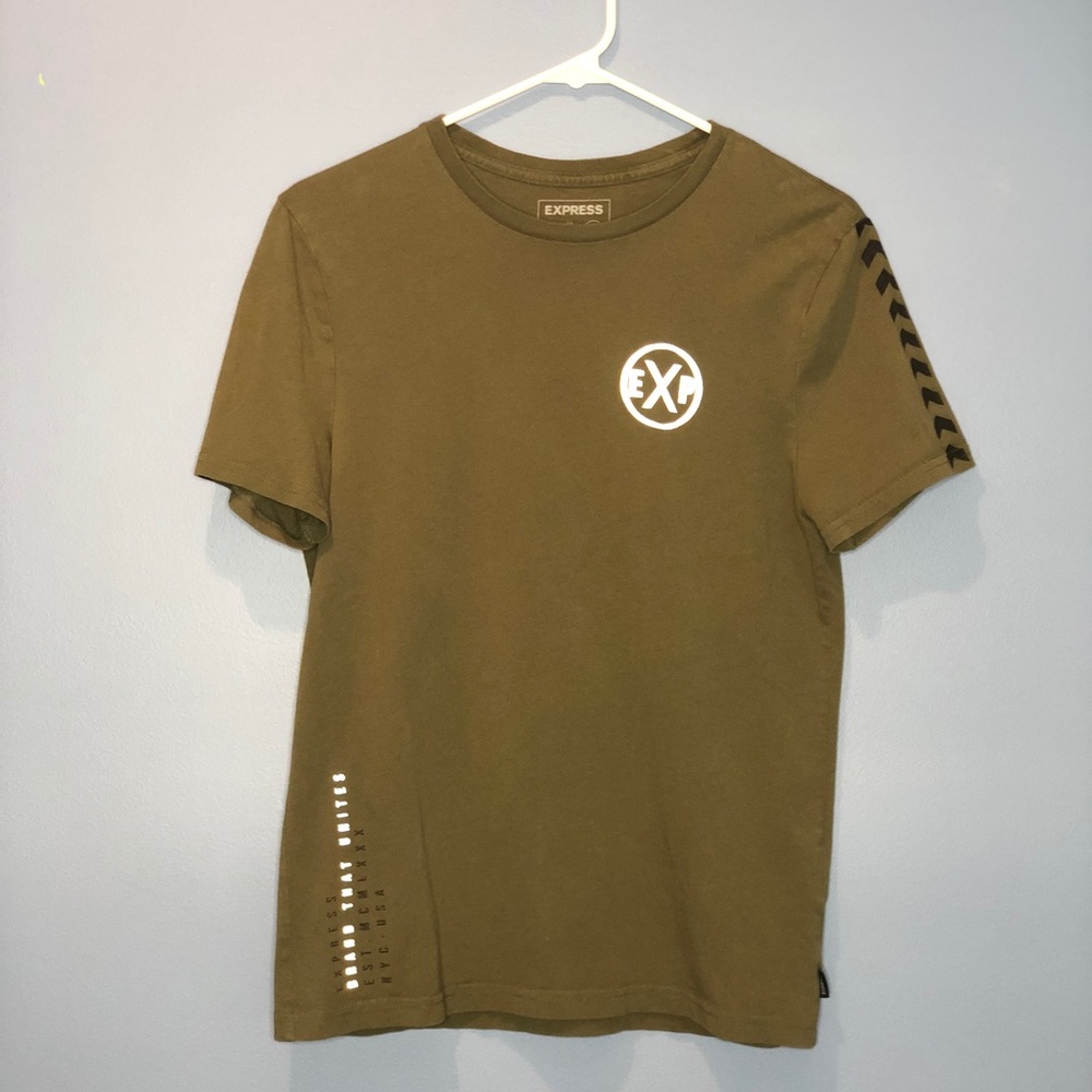 Express Army Green Reflective Tee